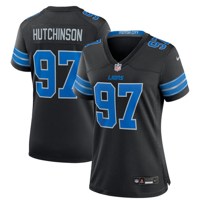 Aidan Hutchinson 97 Detroit Lions Women's 2nd Alternate Game Jersey - Black
