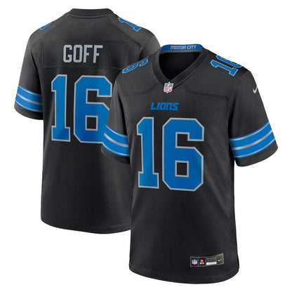 Jared Goff 16 Detroit Lions 2nd Alternate Game Men Jersey - Black