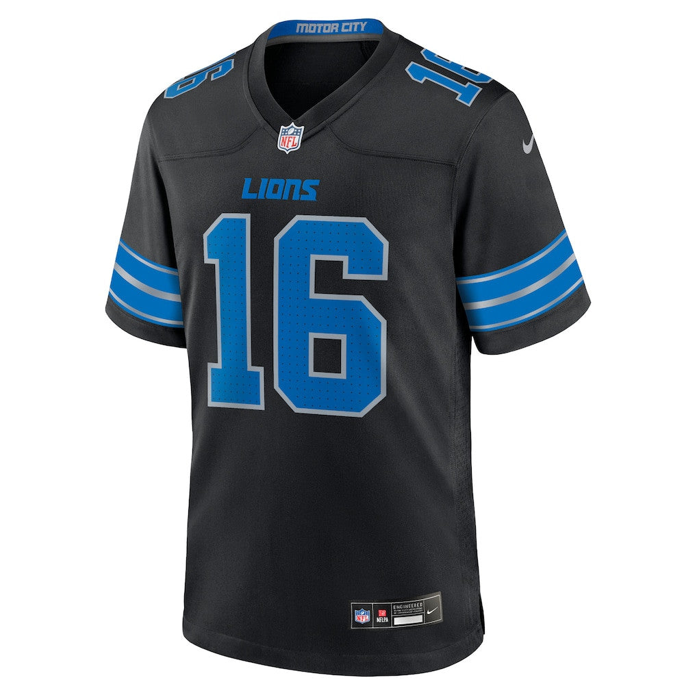 Jared Goff 16 Detroit Lions 2nd Alternate Game Men Jersey - Black