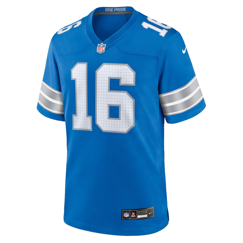 Jared Goff 16 Detroit Lions Game Men Jersey - Blue