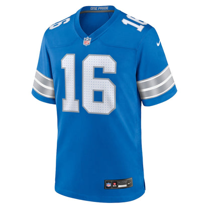 Jared Goff 16 Detroit Lions Game Men Jersey - Blue