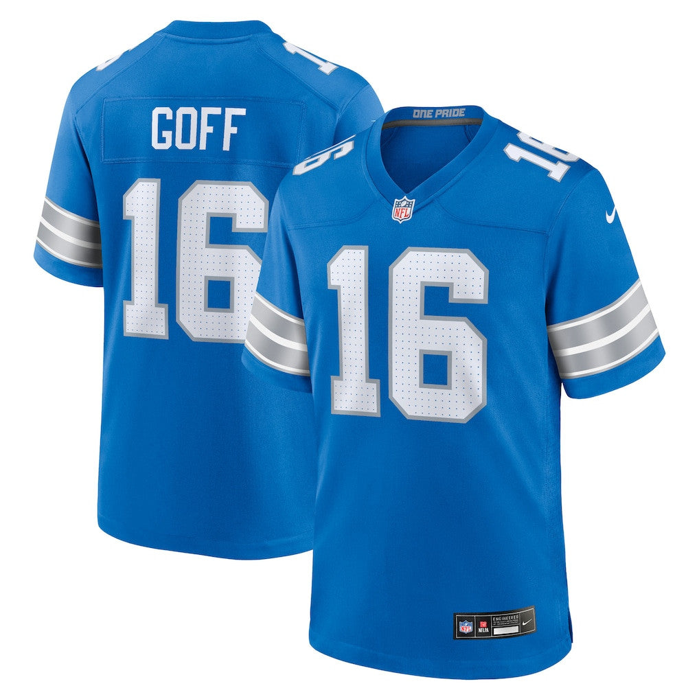 Jared Goff 16 Detroit Lions Game Men Jersey - Blue