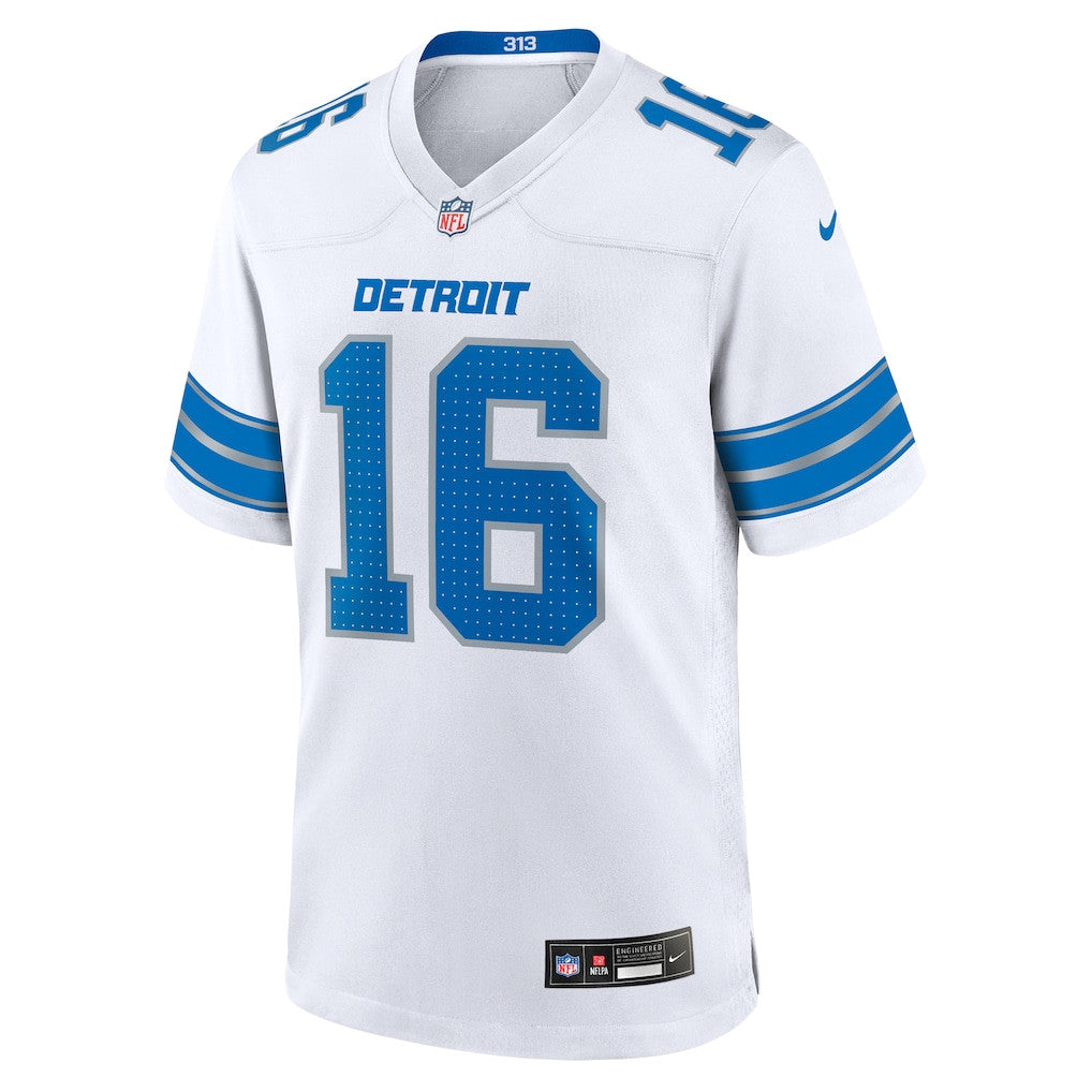 Jared Goff 16 Detroit Lions Game Men Jersey - White