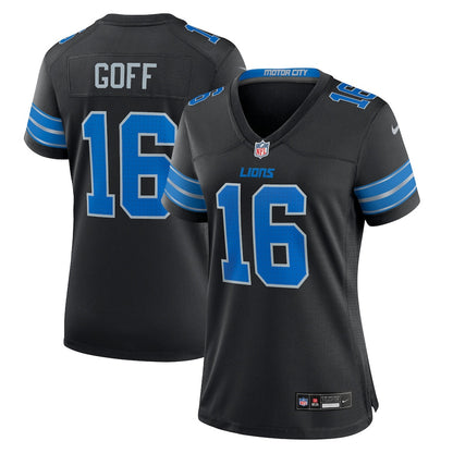 Jared Goff 16 Detroit Lions Women's 2nd Alternate Game Jersey - Black