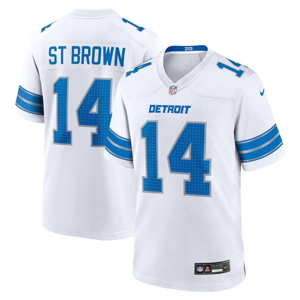 Amon-Ra St. Brown 14 Detroit Lions Game Men Jersey - White