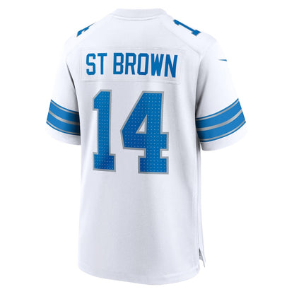 Amon-Ra St. Brown 14 Detroit Lions Game Men Jersey - White