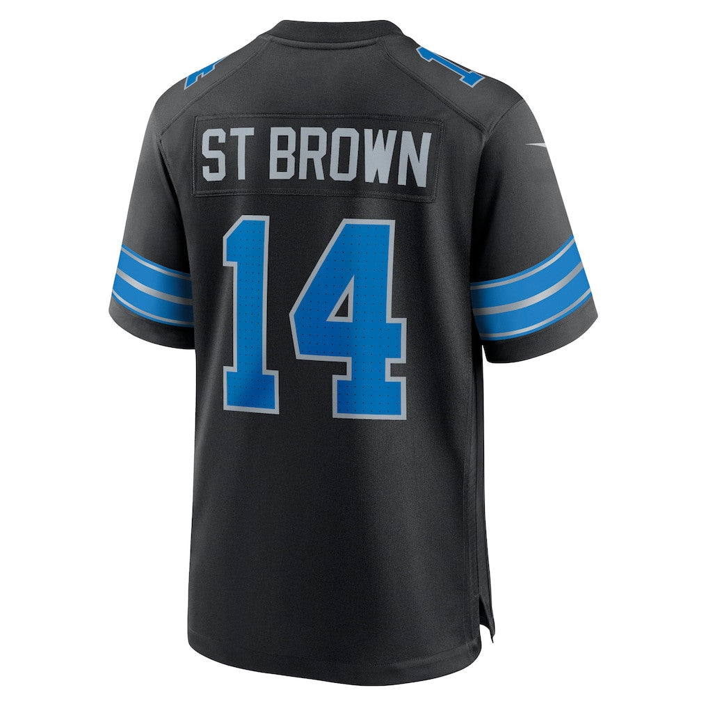 Amon-Ra St. Brown 14 Detroit Lions 2nd Alternate Game Men Jersey - Black