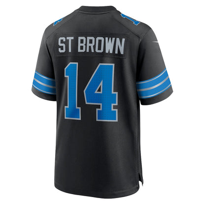 Amon-Ra St. Brown 14 Detroit Lions 2nd Alternate Game Men Jersey - Black