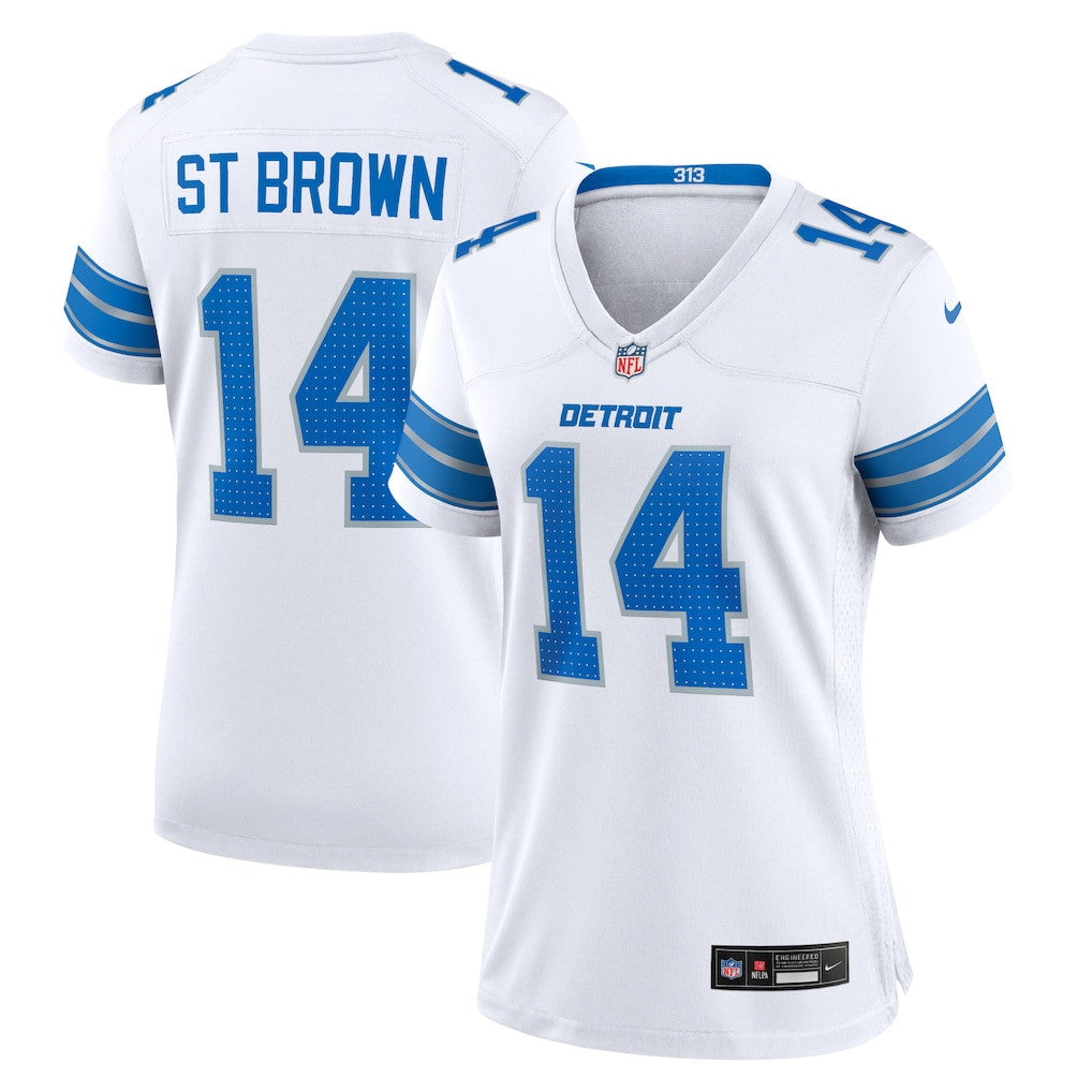 Amon-Ra St. Brown 14 Detroit Lions Women's Game Jersey - White