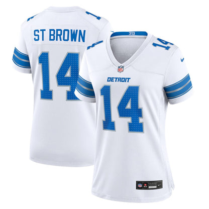 Amon-Ra St. Brown 14 Detroit Lions Women's Game Jersey - White