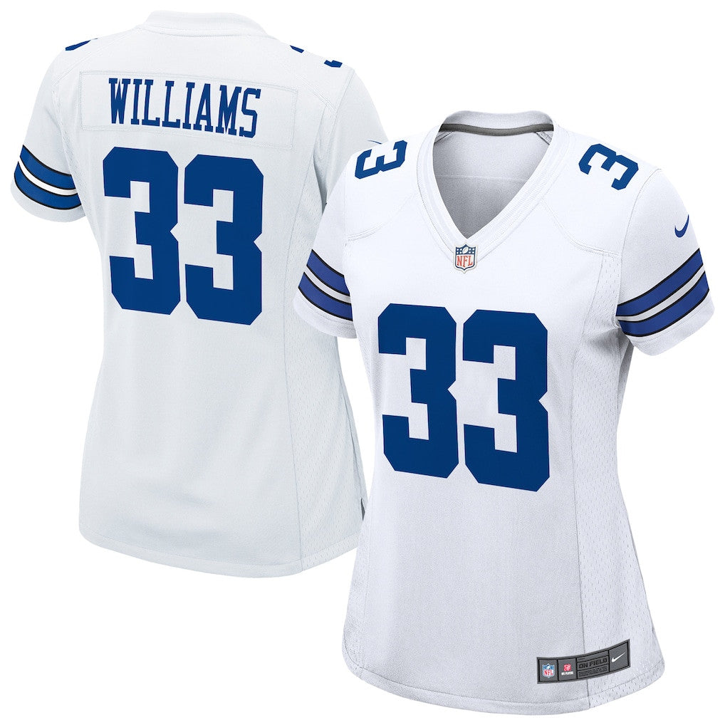 Javonte Williams 33 Dallas Cowboys Women's Game Jersey - White