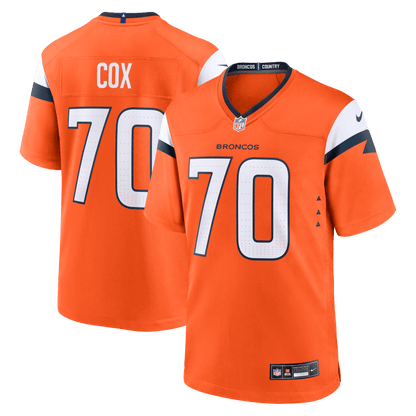 Marques Cox 70 Denver Broncos Team Game Men Jersey - Orange