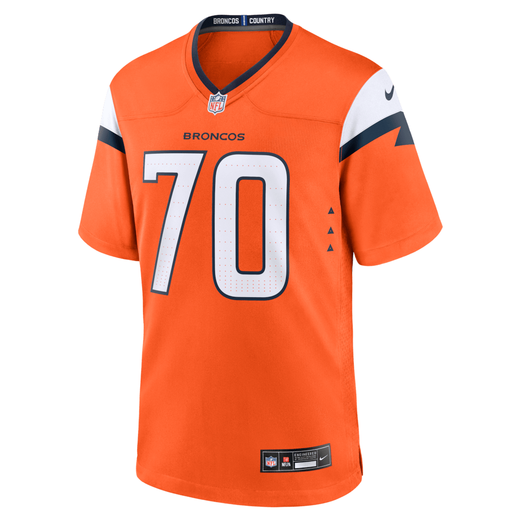 Marques Cox 70 Denver Broncos Team Game Men Jersey - Orange