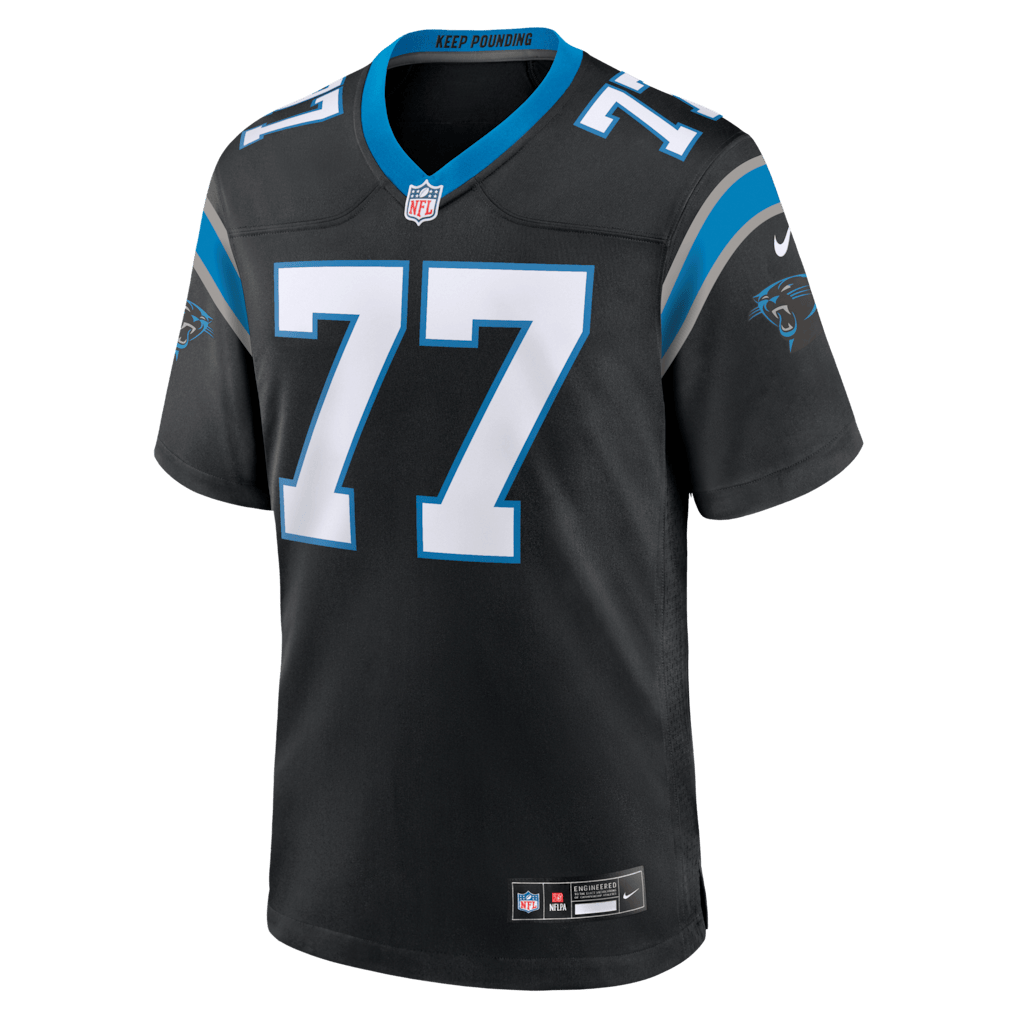 Luke Fortner 77 Carolina Panthers Team Game Men Jersey - Black
