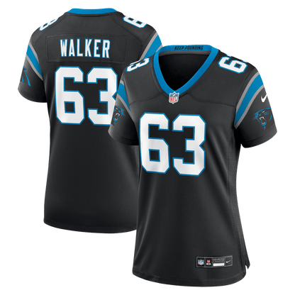 Rasheed Walker 63 Carolina Panthers Women's Team Game Jersey - Black