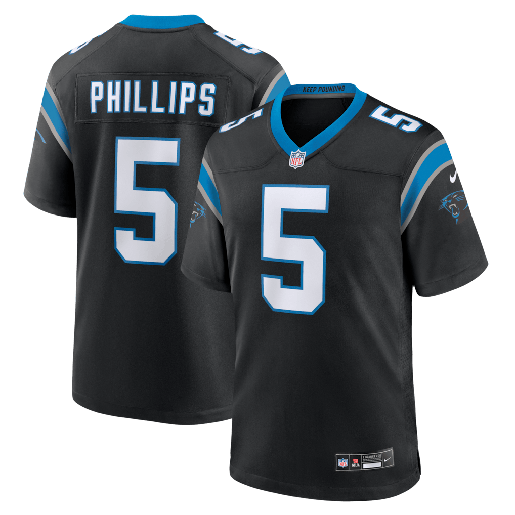 Jaelan Phillips 5 Carolina Panthers Team Game Men Jersey - Black