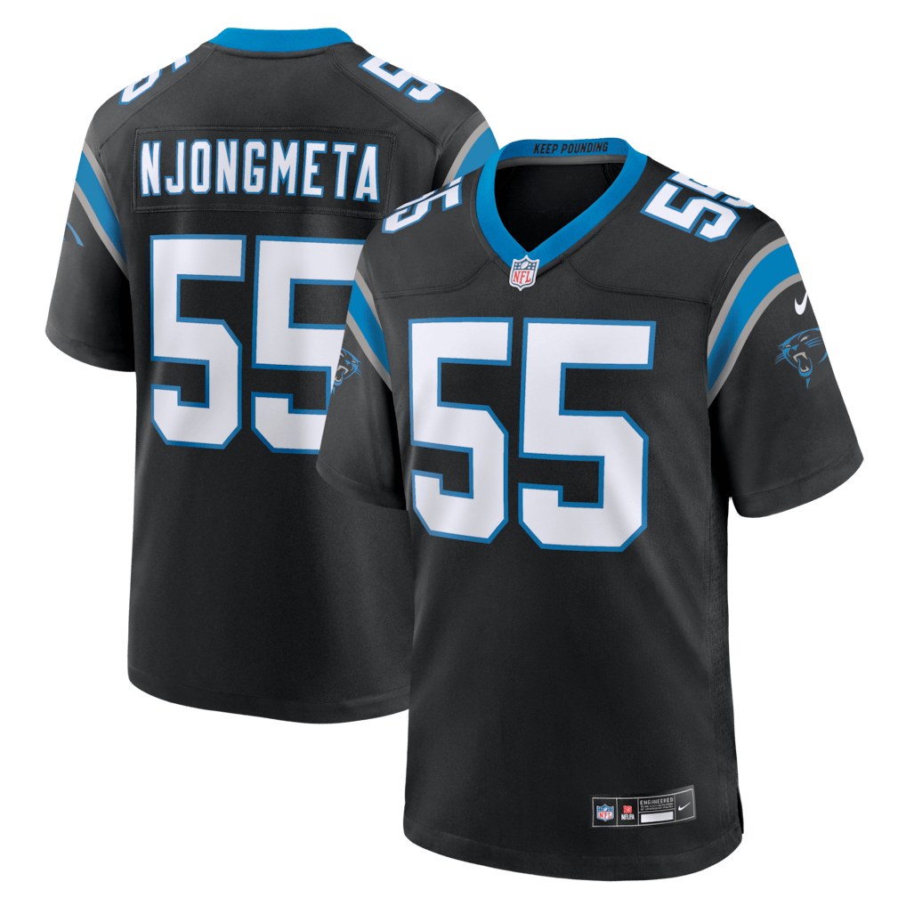 Maema Njongmeta 55 Carolina Panthers Team Game Men Jersey - Black