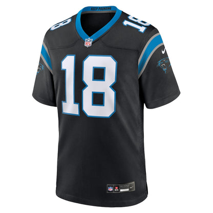 Jalen Coker 18 Carolina Panthers Team Game Men Jersey - Black