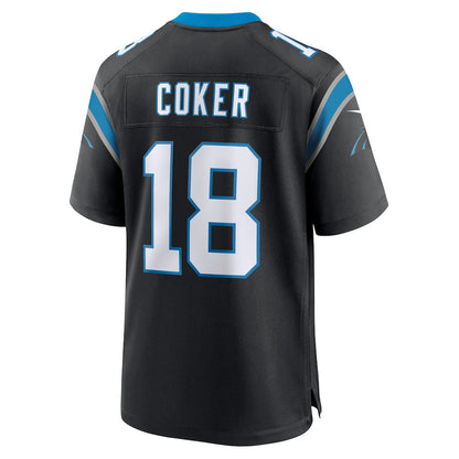 Jalen Coker 18 Carolina Panthers Team Game Men Jersey - Black