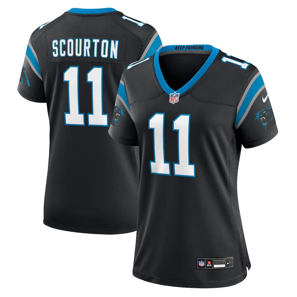 Nic Scourton 11 Carolina Panthers Women's Team Game Jersey - Black
