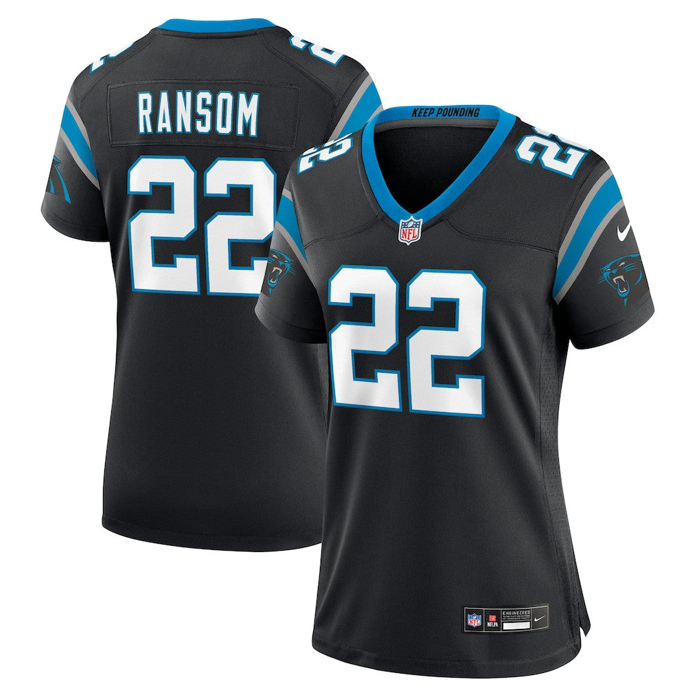 Lathan Ransom 22 Carolina Panthers Women's Team Game Jersey - Black