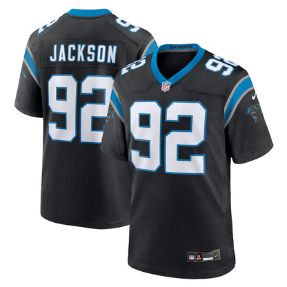 Cam Jackson 92 Carolina Panthers Team Game Men Jersey - Black
