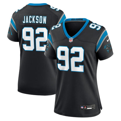 Cam Jackson 92 Carolina Panthers Women's Team Game Jersey - Black