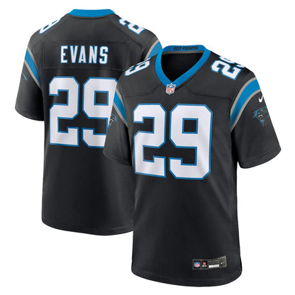 Akayleb Evans 29 Carolina Panthers Team Game Men Jersey - Black