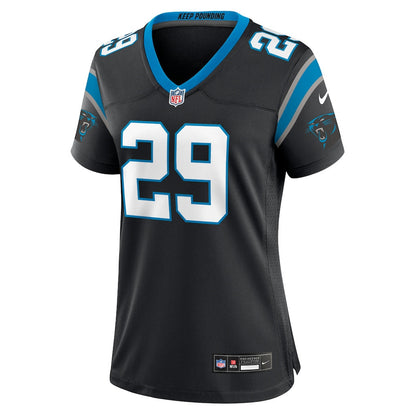 Akayleb Evans 29 Carolina Panthers Women's Team Game Jersey - Black