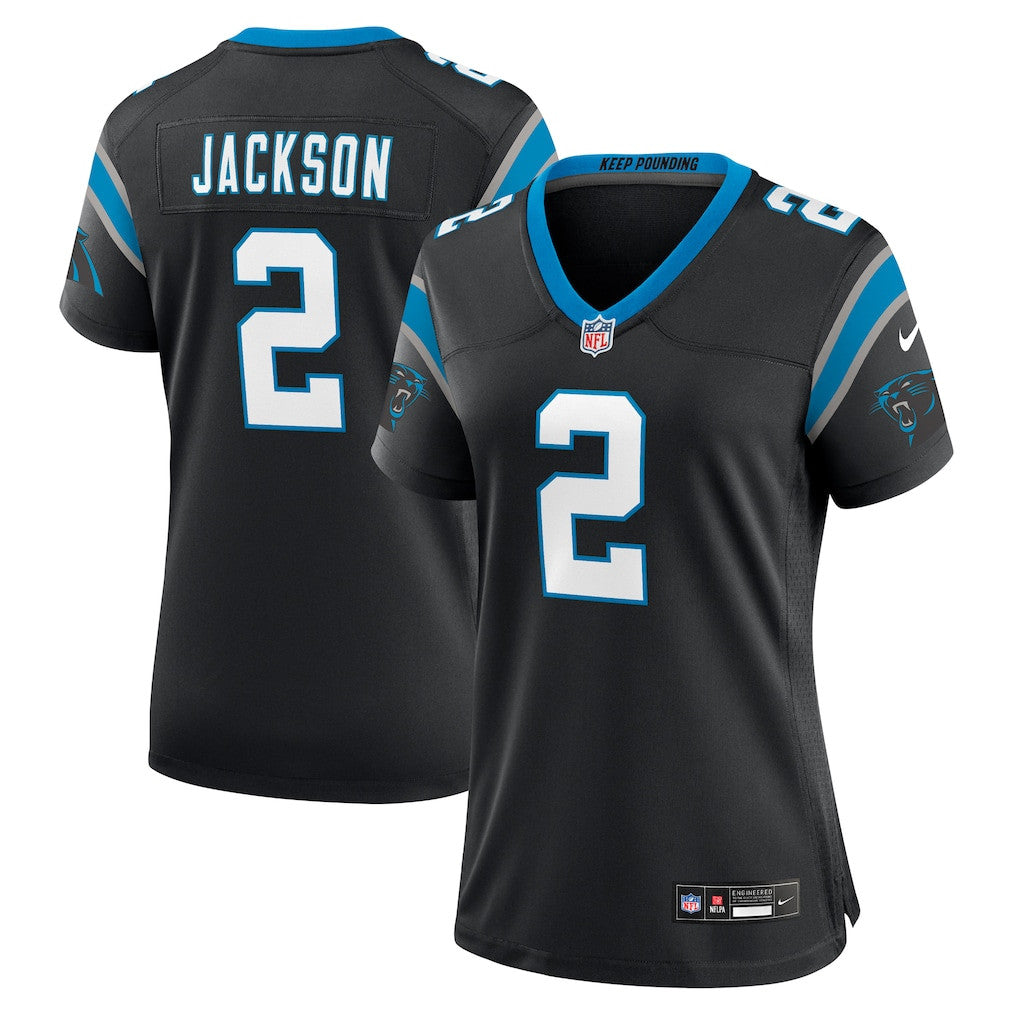 Mike Jackson 2 Carolina Panthers Women's Team Game Jersey - Black