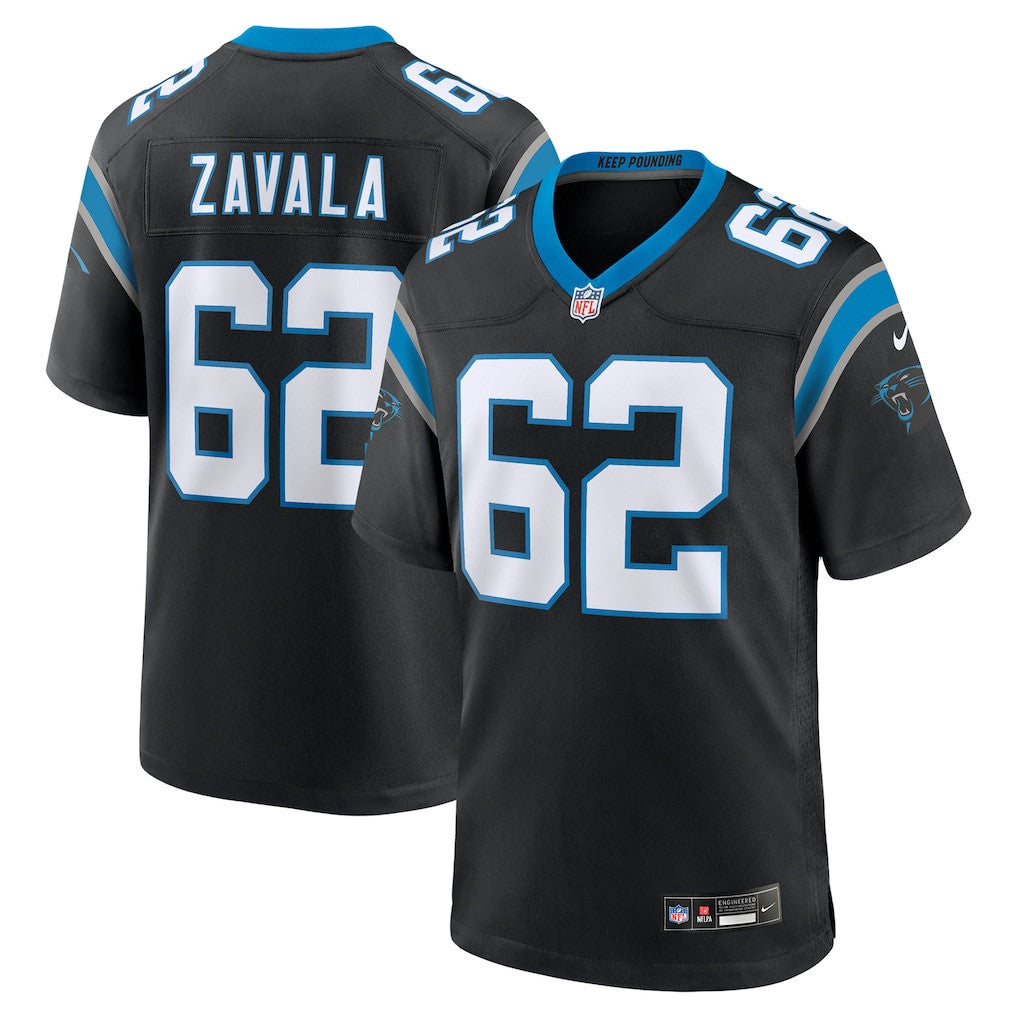 Chandler Zavala 62 Carolina Panthers Team Game Men Jersey - Black