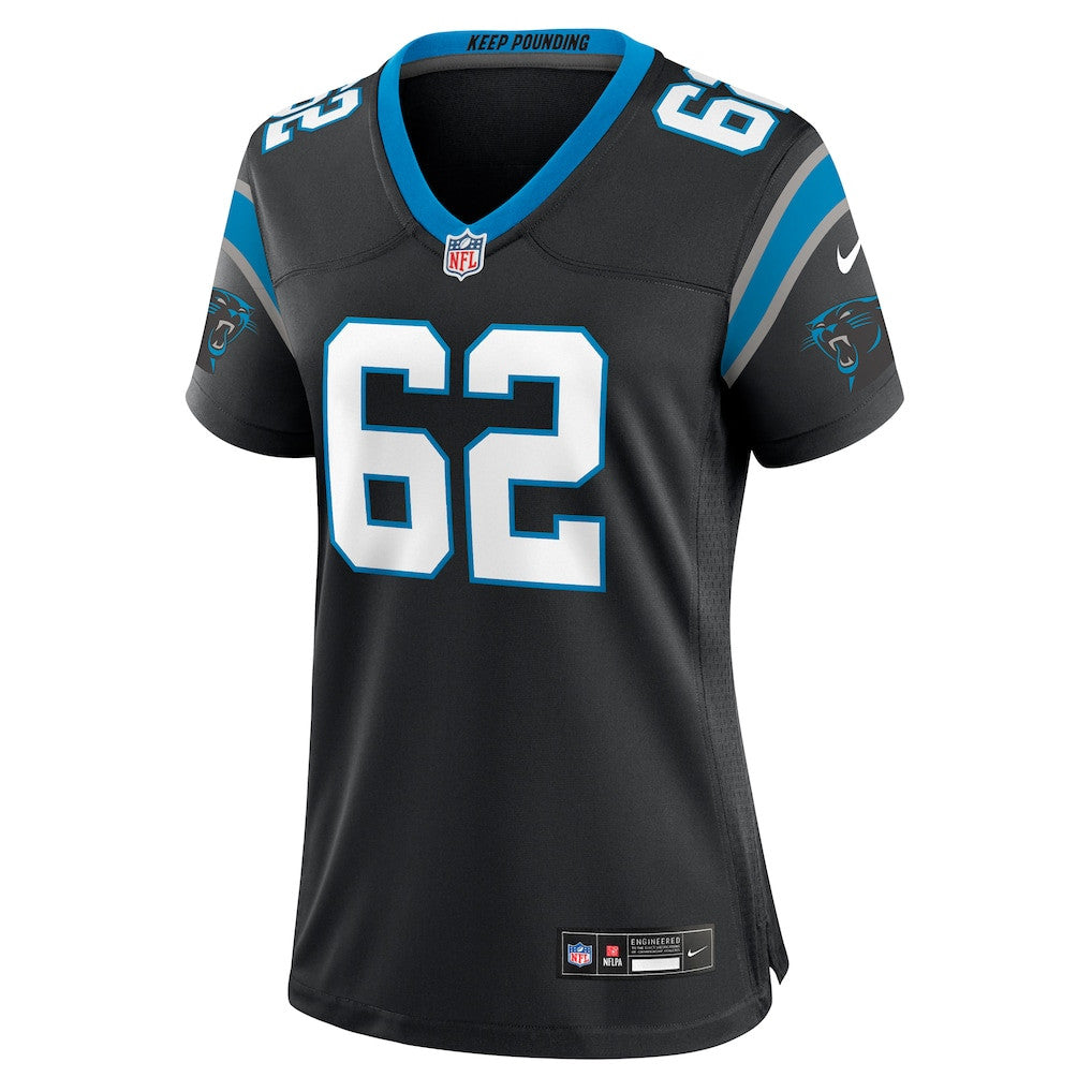 Chandler Zavala 62 Carolina Panthers Women's Team Game Jersey - Black