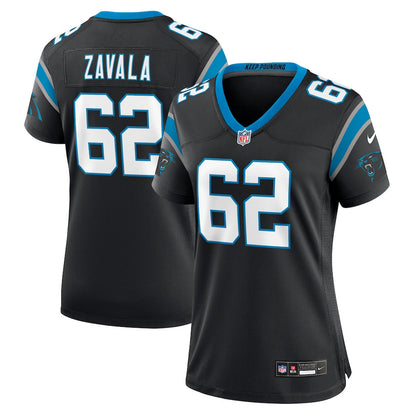 Chandler Zavala 62 Carolina Panthers Women's Team Game Jersey - Black
