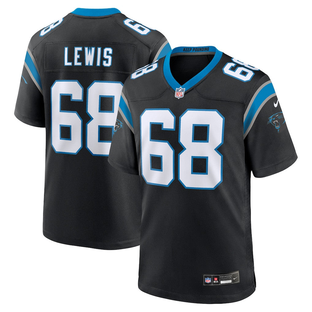 Damien Lewis 68 Carolina Panthers Team Game Men Jersey - Black