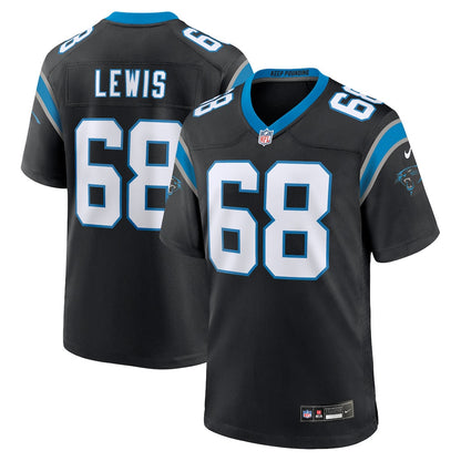 Damien Lewis 68 Carolina Panthers Team Game Men Jersey - Black