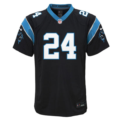 Jonathon Brooks 24 Carolina Panthers Game YOUTH Jersey - Black