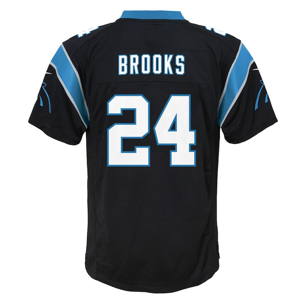 Jonathon Brooks 24 Carolina Panthers Game YOUTH Jersey - Black