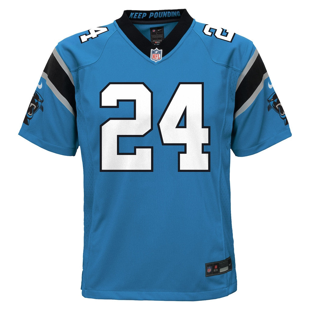 Jonathon Brooks 24 Carolina Panthers Game YOUTH Jersey - Blue
