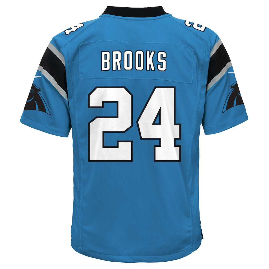 Jonathon Brooks 24 Carolina Panthers Game YOUTH Jersey - Blue
