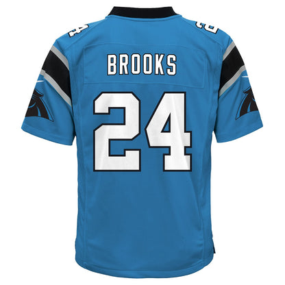 Jonathon Brooks 24 Carolina Panthers Game YOUTH Jersey - Blue