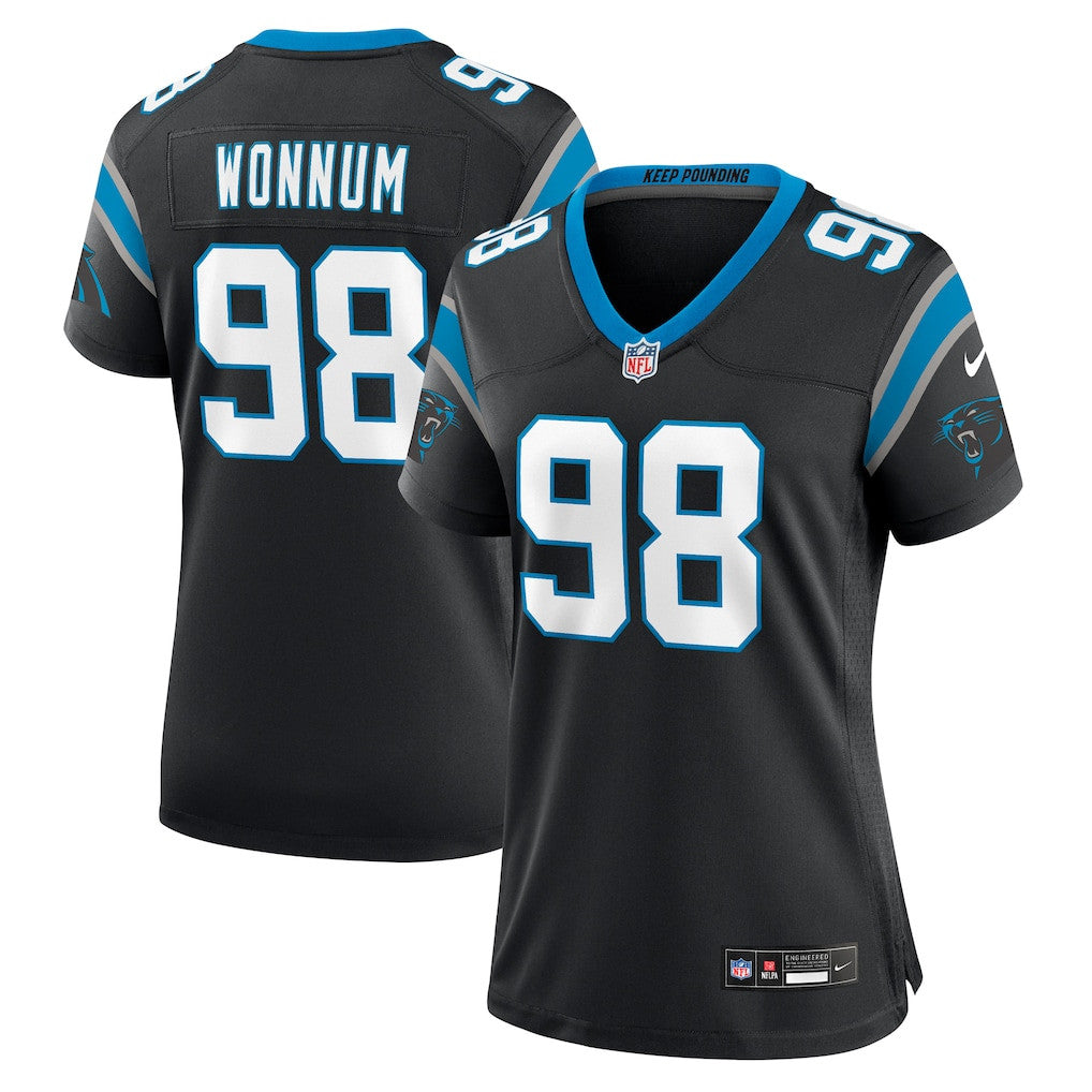 D.J. Wonnum 98 Carolina Panthers Women's Team Game Jersey - Black