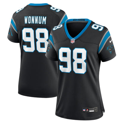 D.J. Wonnum 98 Carolina Panthers Women's Team Game Jersey - Black