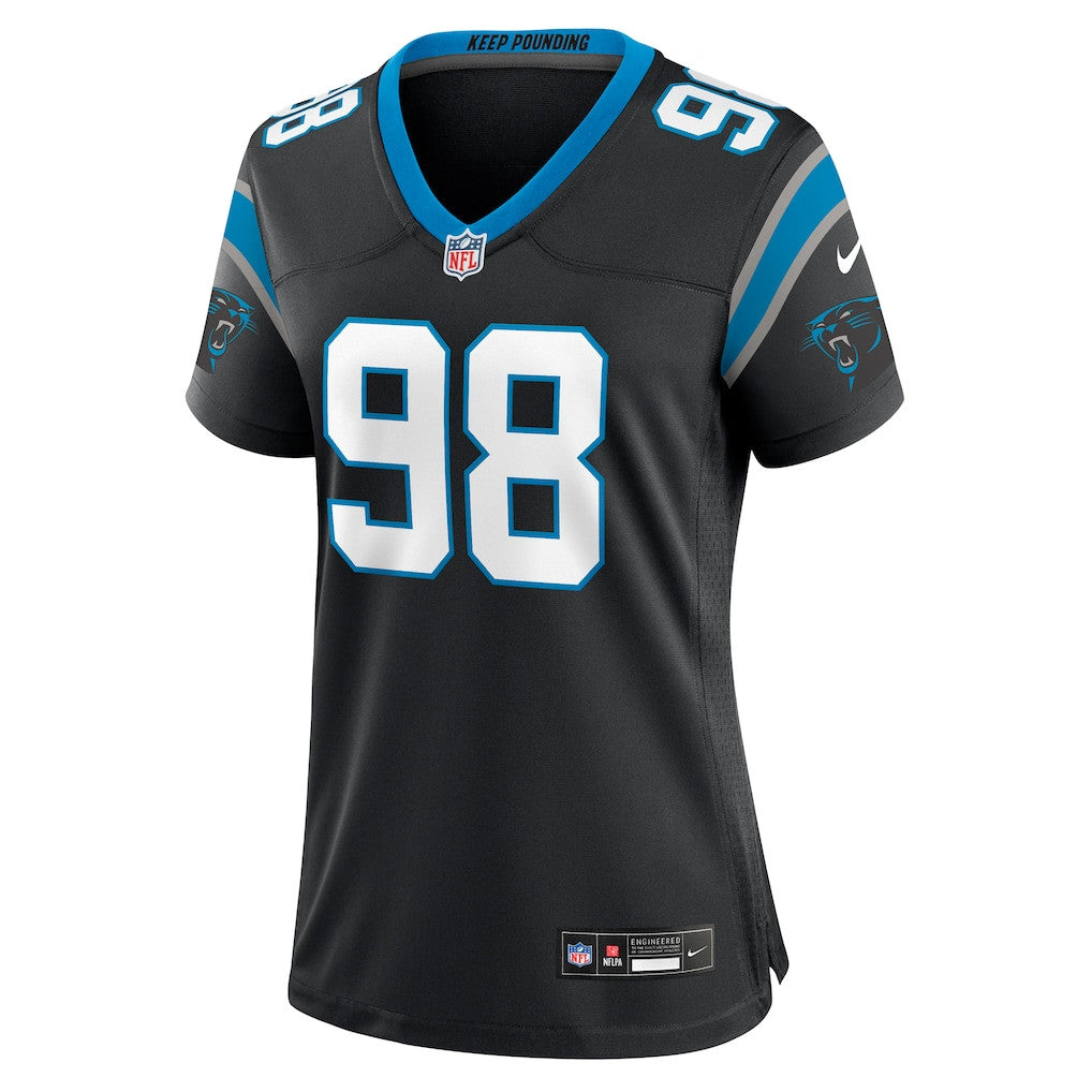 D.J. Wonnum 98 Carolina Panthers Women's Team Game Jersey - Black