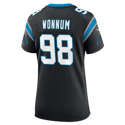 D.J. Wonnum 98 Carolina Panthers Women's Team Game Jersey - Black