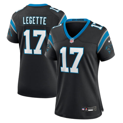 Xavier Legette 17 Carolina Panthers Women's Team Game Jersey - Black