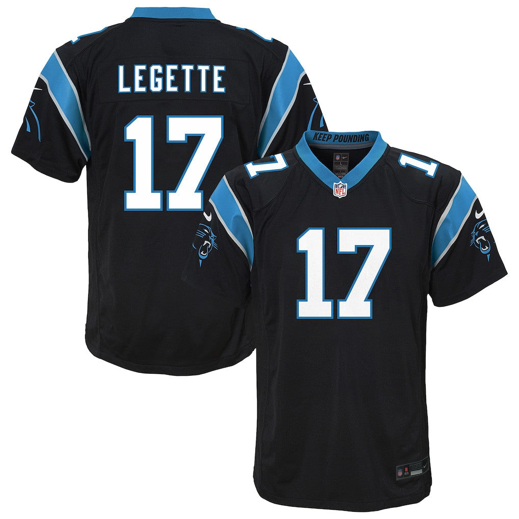 Xavier Legette 17 Carolina Panthers Game YOUTH Jersey - Black