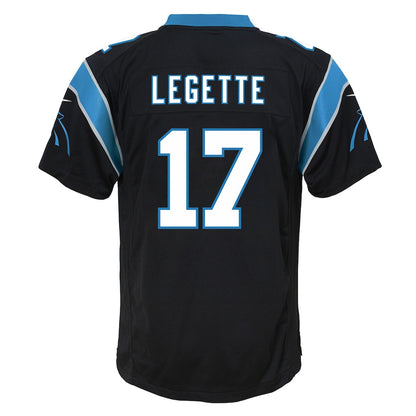 Xavier Legette 17 Carolina Panthers Game YOUTH Jersey - Black