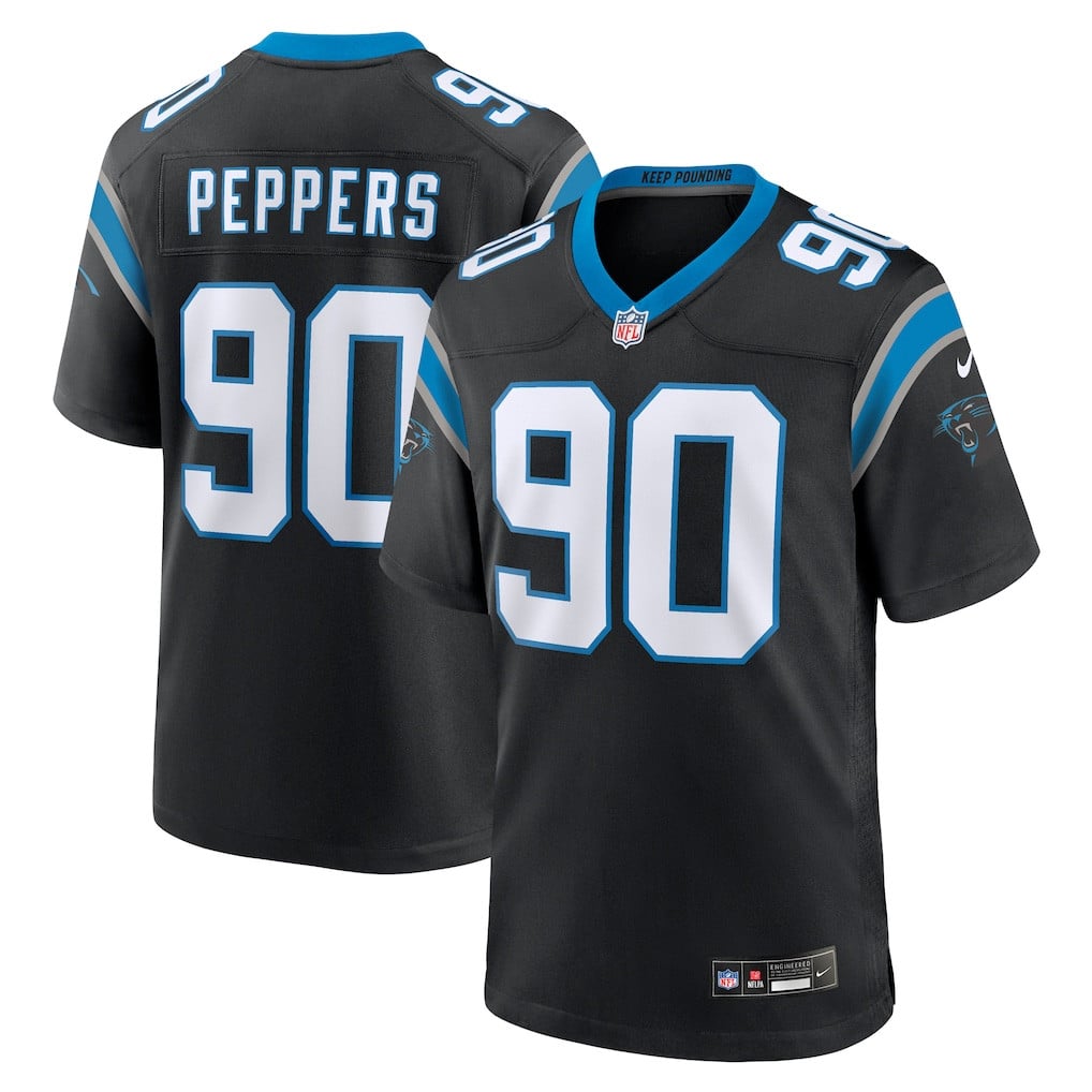 Julius Peppers 90 Carolina Panthers Retired Player Game Men Jersey - Black