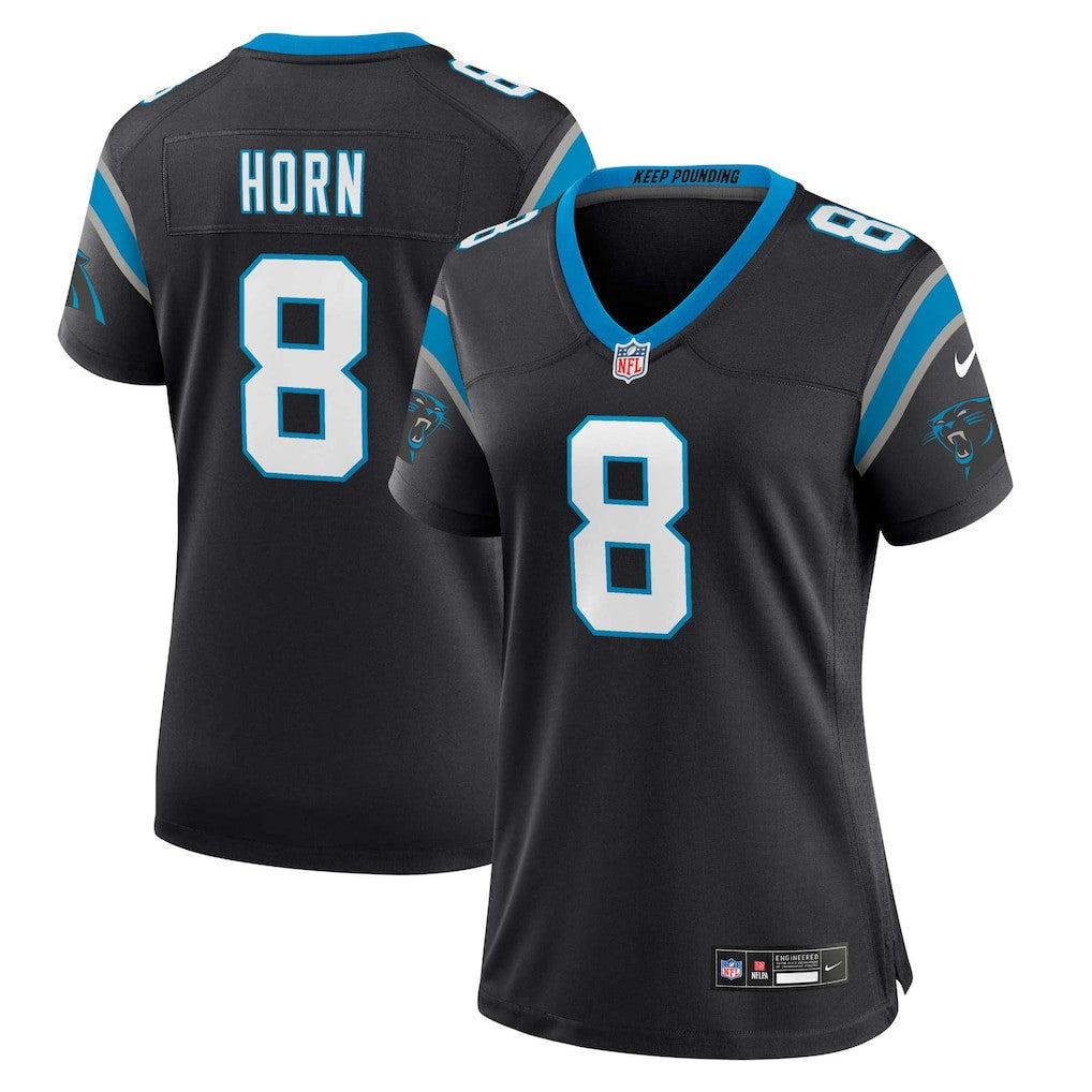 Jaycee Horn 8 Carolina Panthers Women's Team Game Jersey - Black
