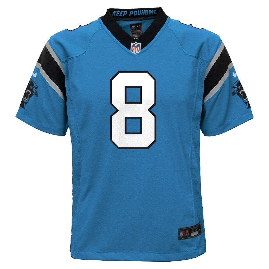 Jaycee Horn 8 Carolina Panthers Game YOUTH Jersey - Blue